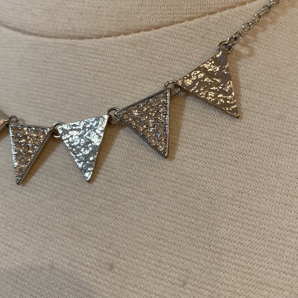 Silver Textured Stamped Necklace - Picture 3 of 5